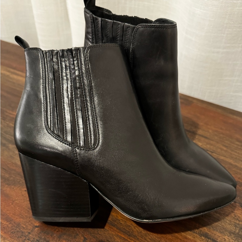 ABLE Genuine leather black booties. Worn maybe twice? In excellent condition.